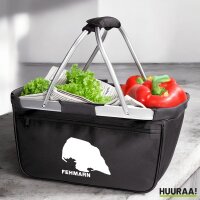 Einkaufskorb faltbar Fehmarn Umriss 20 Liter Black