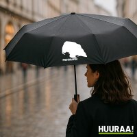 Regenschirm Fehmarn Umriss 98cm Schwarz