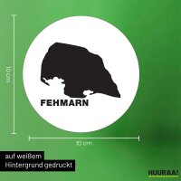 Aufkleber Fehmarn Umriss 10cm rund