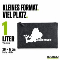 Kulturbeutel Chiemsee Umriss 1 Liter Charcoal