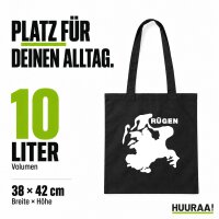 Jutebeutel Rügen Umriss 10 Liter