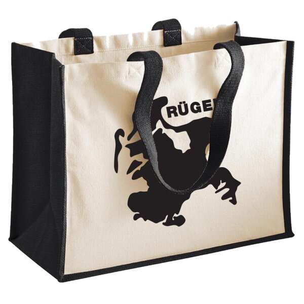 Jutetasche Rügen Umriss 21 Liter Black