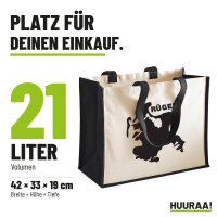 Jutetasche Rügen Umriss 21 Liter Black