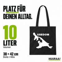 Jutebeutel Usedom Umriss 10 Liter