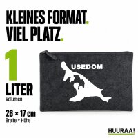 Kulturbeutel Usedom Umriss 1 Liter Charcoal