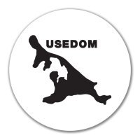 Aufkleber Usedom Umriss 10cm rund
