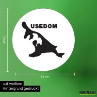 Aufkleber Usedom Umriss 10cm rund