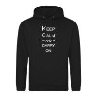Unisex Hoodie Keep calm and carry on Schriftzug
