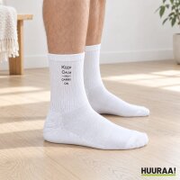 Unisex Socken Keep calm and carry on Schriftzug Baumwolle