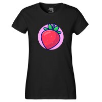 Damen T-Shirt Erdbeere Comic Frucht