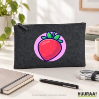 Kulturbeutel Erdbeere Comic Frucht 1 Liter Charcoal