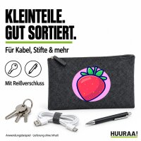 Kulturbeutel Erdbeere Comic Frucht 1 Liter Charcoal