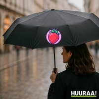 Regenschirm Erdbeere Comic Frucht 98cm Schwarz