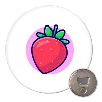 Magnet Erdbeere Comic Frucht 59mm K&uuml;hlschrankmagnet