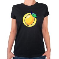 Damen T-Shirt Zitrone Comic Frucht