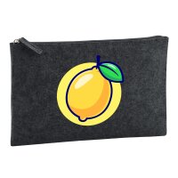 Kulturbeutel Zitrone Comic Frucht 1 Liter Charcoal