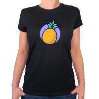 Damen T-Shirt Ananas Comic Frucht