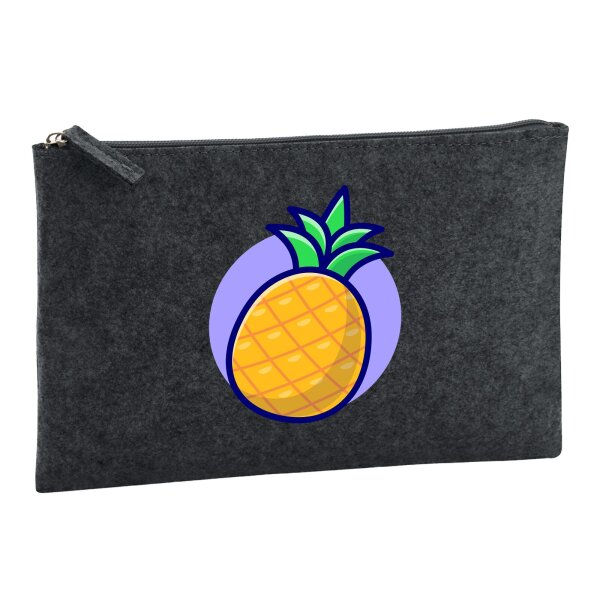 Kulturbeutel Ananas Comic Frucht 1 Liter Charcoal