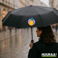 Regenschirm Ananas Comic Frucht 98cm Schwarz