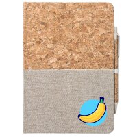 Notizbuch A5 Banane Comic Frucht 80 Blatt inkl....