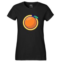 Damen T-Shirt Orange Comic Frucht