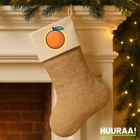 Weihnachtsstrumpf Orange Comic Frucht Beige Jute