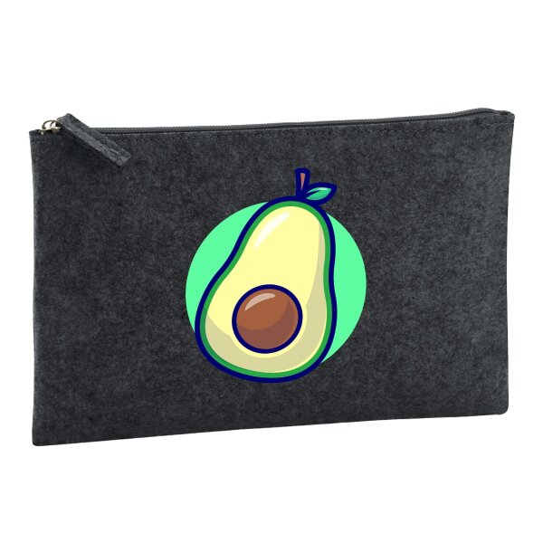 Kulturbeutel Avocado Comic Frucht 1 Liter Charcoal