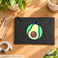 Kulturbeutel Avocado Comic Frucht 1 Liter Charcoal