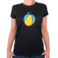 Damen T-Shirt Birne Comic Frucht