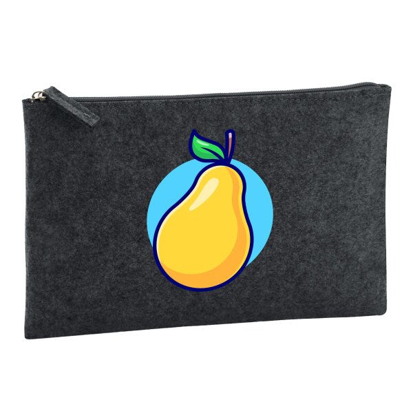 Kulturbeutel Birne Comic Frucht 1 Liter Charcoal