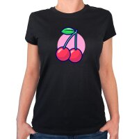 Damen T-Shirt Kirschen Comic Frucht