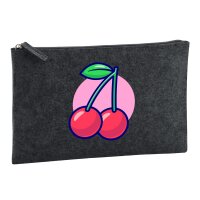 Kulturbeutel Kirschen Comic Frucht 1 Liter Charcoal