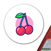Aufkleber Kirschen Comic Frucht 10cm rund