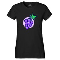 Damen T-Shirt Weintrauben Comic Frucht