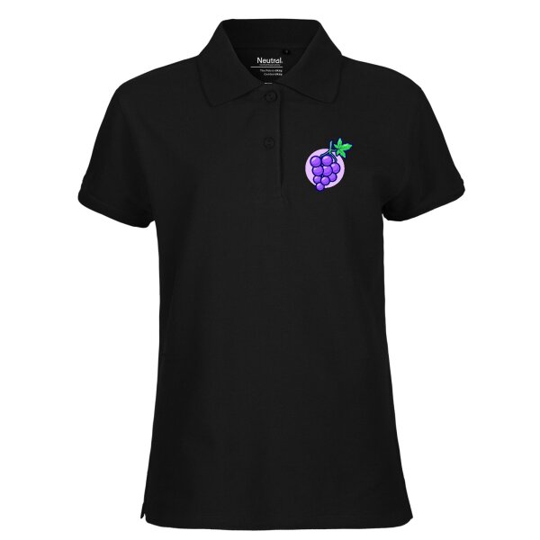 Damen Polo Shirt Weintrauben Comic Frucht