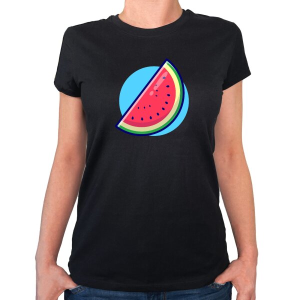 Damen T-Shirt Wassermelone Comic Frucht