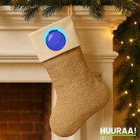 Weihnachtsstrumpf Heidelbeere Comic Frucht Beige Jute