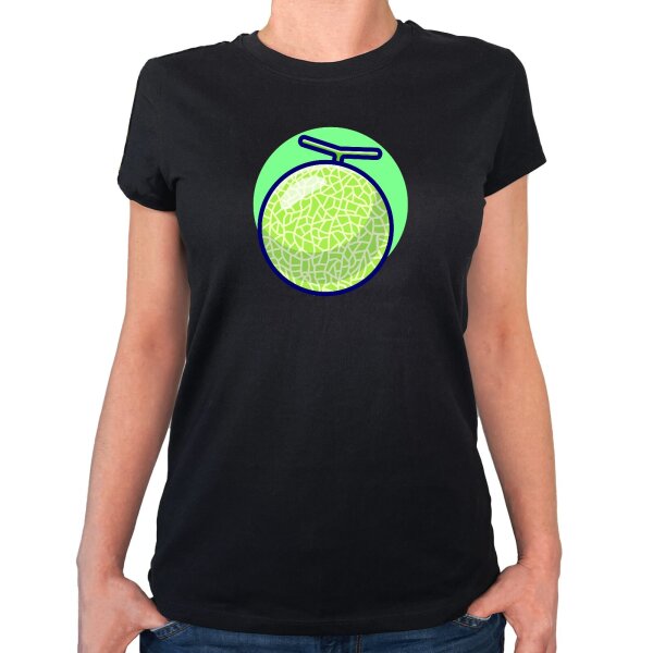 Damen T-Shirt Melone Comic Frucht