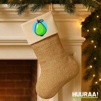 Weihnachtsstrumpf Birne Comic Frucht Beige Jute