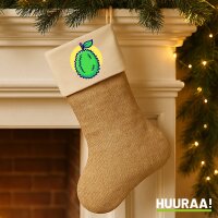 Weihnachtsstrumpf Durian Comic Frucht Beige Jute