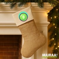 Weihnachtsstrumpf Kiwi Comic Frucht Beige Jute