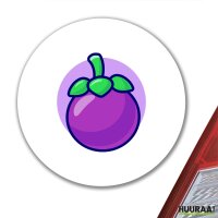 Aufkleber Mangostan Comic Frucht 10cm rund