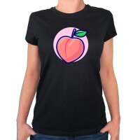 Damen T-Shirt Pfirsich Comic Frucht