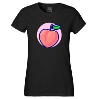 Damen T-Shirt Pfirsich Comic Frucht