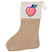 Weihnachtsstrumpf Pfirsich Comic Frucht Beige Jute