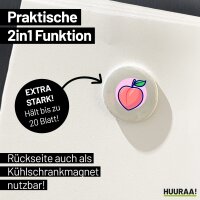 Magnet Pfirsich Comic Frucht 59mm Kühlschrankmagnet