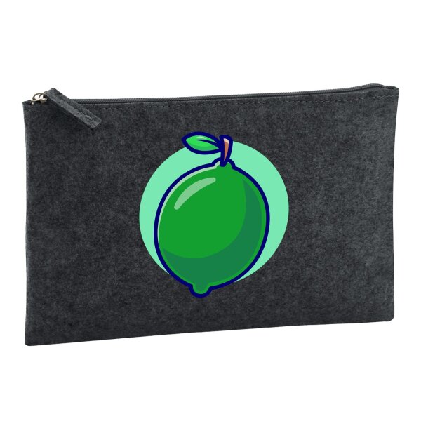 Kulturbeutel Limette Comic Frucht 1 Liter Charcoal