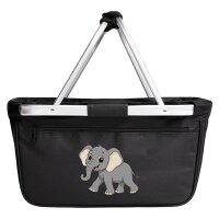 Einkaufskorb faltbar Elefant Comic 20 Liter Black