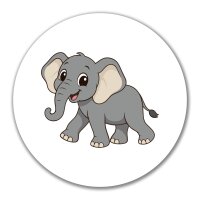 Aufkleber Elefant Comic 10cm rund