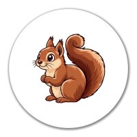 Aufkleber Eichh&ouml;rnchen Comic 10cm rund